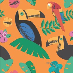 Toucans Wallpaper & Surface Covering (Water Activated 24"x 24" Sample)