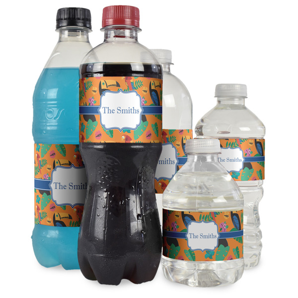 Toucans Water Bottle Label - Multiple Bottle Sizes