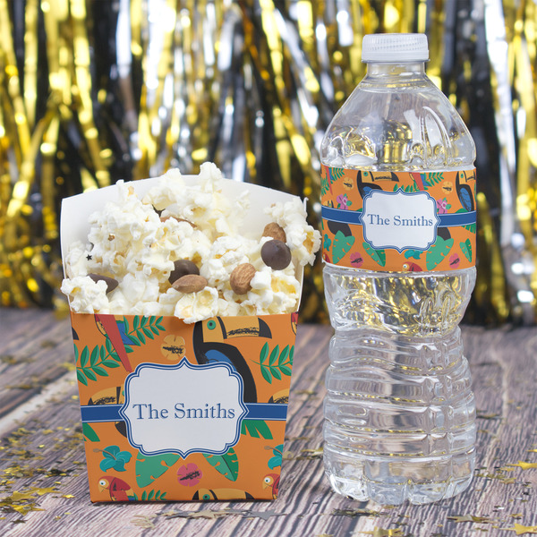 Toucans Water Bottle Label - w/ Favor Box