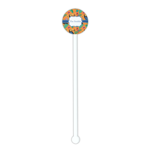 Toucans White Plastic 5.5" Stir Stick - Round - Single Stick