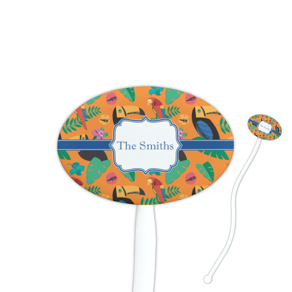 Custom Toucans Oval Plastic Stir Sticks (Personalized)
