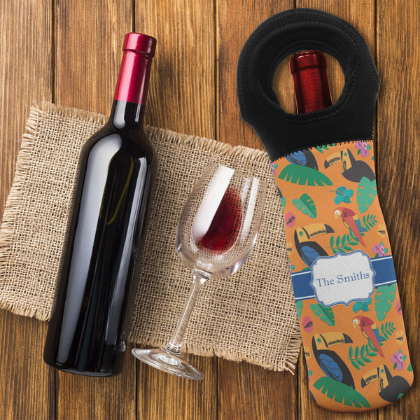 Toucans Wine Tote Bag - FLATLAY