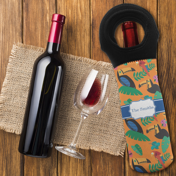 Toucans Wine Tote Bag - FLATLAY