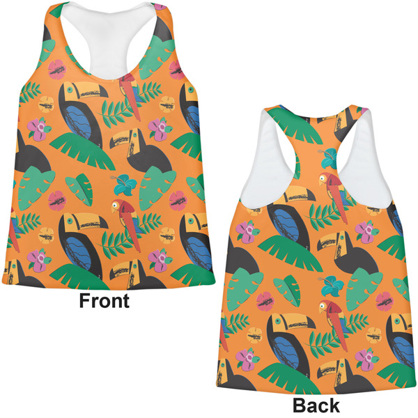 Toucans Womens Racerback Tank Tops - Medium - Front and Back