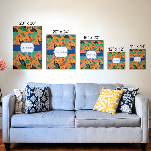 Toucans Wood Prints - Size Comparison
