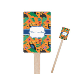 Toucans 6.25" Rectangle Wooden Stir Sticks - Single Sided (Personalized)