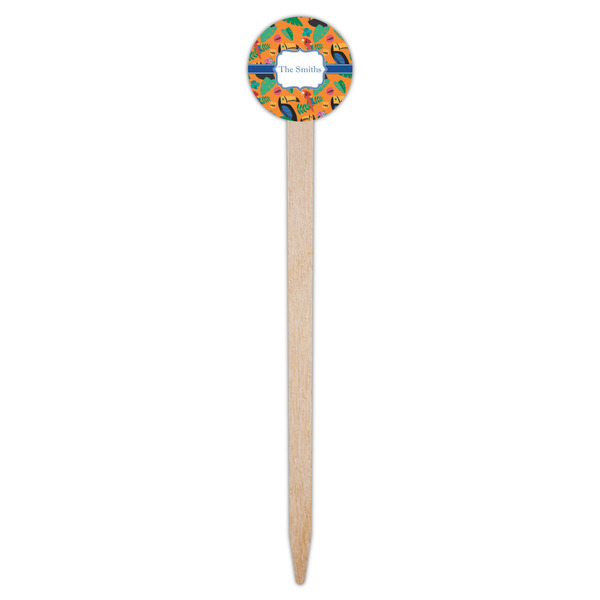 Toucans Wooden 6" Food Pick - Round - Single Pick