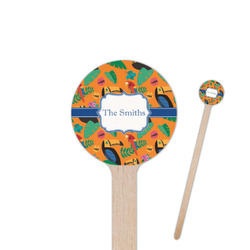 Toucans 7.5" Round Wooden Stir Sticks - Single Sided (Personalized)