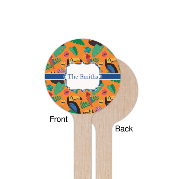 Toucans Wooden 7.5" Stir Stick - Round - Single Sided - Front & Back