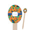 Toucans Wooden Food Pick - Oval - Closeup