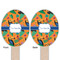 Toucans Wooden Food Pick - Oval - Double Sided - Front & Back