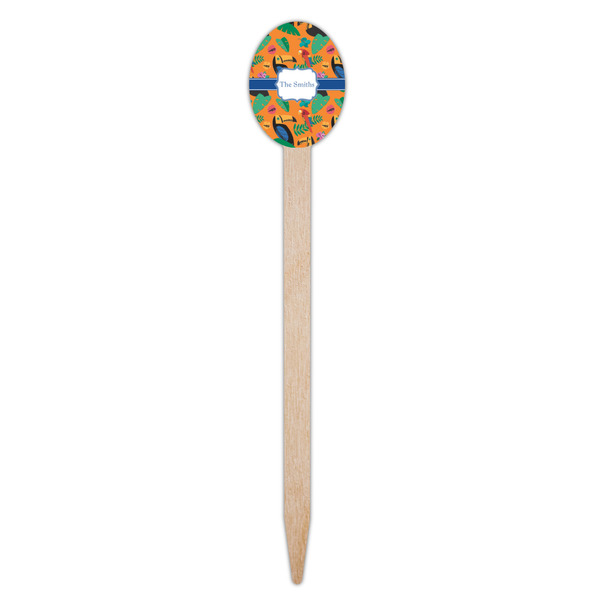 Toucans Wooden Food Pick - Oval - Single Pick