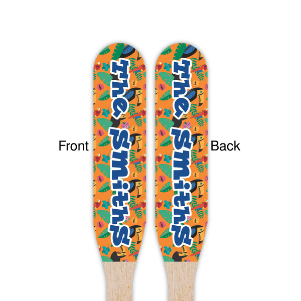 Toucans Wooden Food Pick - Paddle - Double Sided - Front & Back