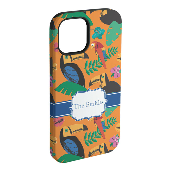 Custom Toucans iPhone Case - Rubber Lined - iPhone 15 Pro Max (Personalized)