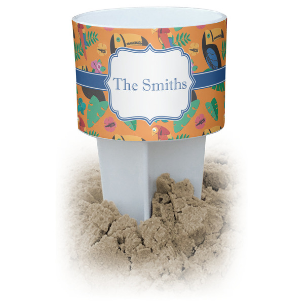 Custom Toucans White Beach Spiker Drink Holder (Personalized)