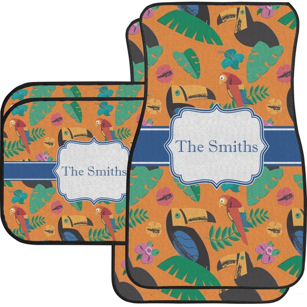 Custom Toucans Car Floor Mats Set - 2 Front & 2 Back (Personalized)