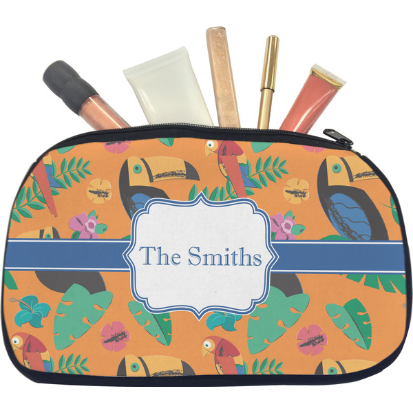 Custom Toucans Makeup / Cosmetic Bag - Medium (Personalized)