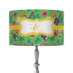 Luau Party 12" Drum Lamp Shade - Fabric (Personalized)