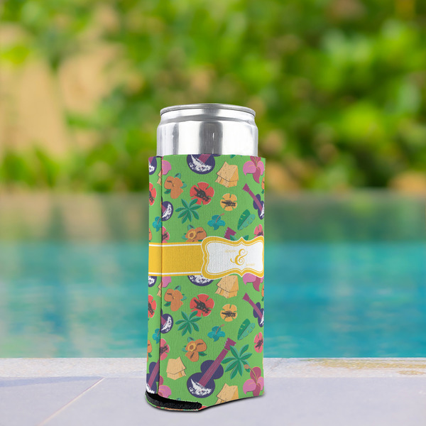 Luau Party Can Cooler - Tall 12oz - In Context