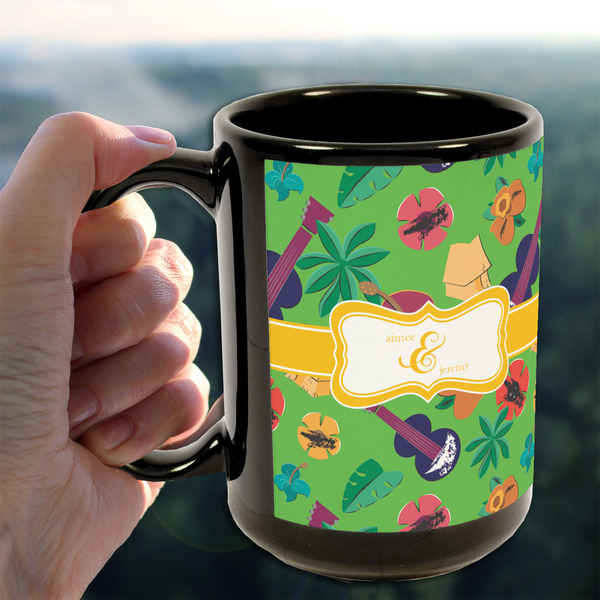 Luau Party 15oz. Black Mug - LIFESTYLE