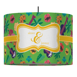Luau Party 16" Drum Pendant Lamp - Fabric (Personalized)