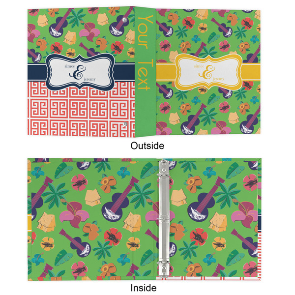 Luau Party 3 Ring Binders - Full Wrap - 1" - APPROVAL