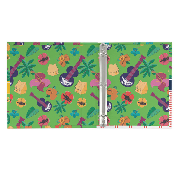 Luau Party 3 Ring Binders - Full Wrap - 1" - OPEN INSIDE