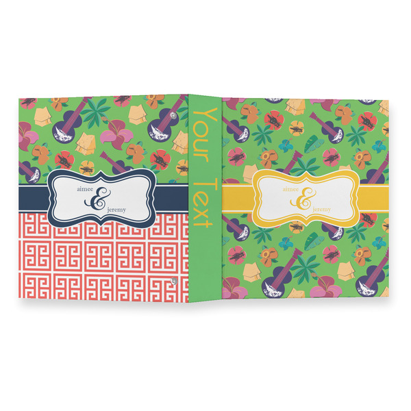 Luau Party 3 Ring Binders - Full Wrap - 1" - OPEN OUTSIDE