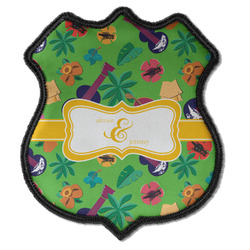 Luau Party Iron On Shield Patch C w/ Couple's Names