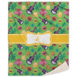 Luau Party Sherpa Throw Blanket (Personalized)