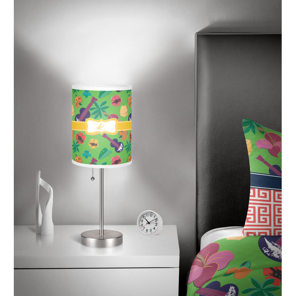 Luau Party 7 inch drum lamp shade - in room