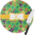 Luau Party Round Glass Cutting Board - Small (Personalized)