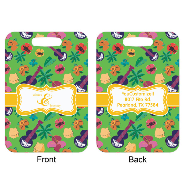 Luau Party Aluminum Luggage Tag (Front + Back)