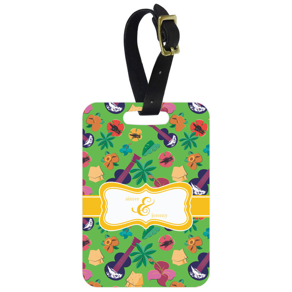 Custom Luau Party Metal Luggage Tag w/ Couple's Names