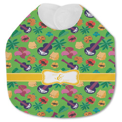 Luau Party Jersey Knit Baby Bib w/ Couple's Names