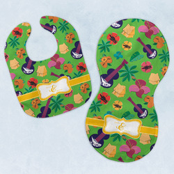 Luau Party Baby Bib & Burp Set w/ Couple's Names