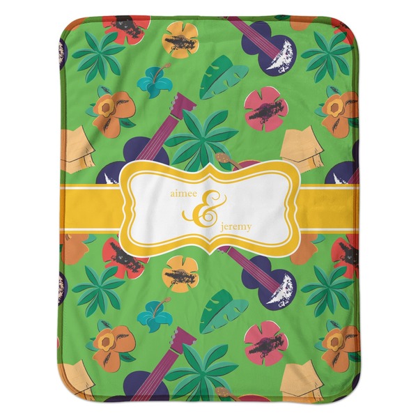Luau Party Baby Sherpa Blanket - Flat