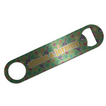 Luau Party Bar Bottle Opener - Silver w/ Couple's Names