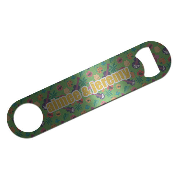 Luau Party Bar Opener - Silver - Front