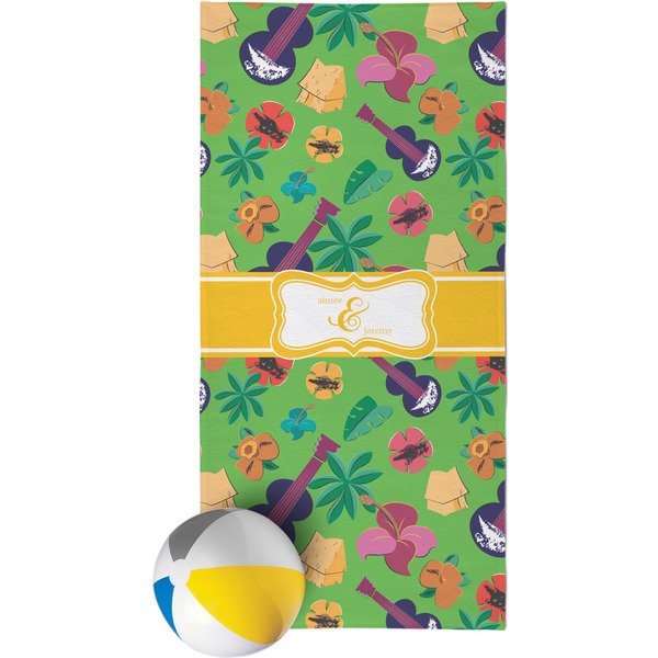 Custom Luau Party Beach Towel (Personalized)