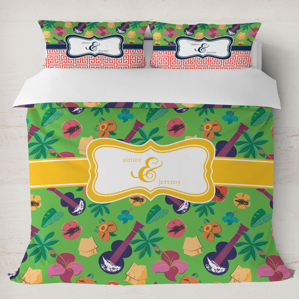 Custom Luau Party Duvet Cover Set - King (Personalized)