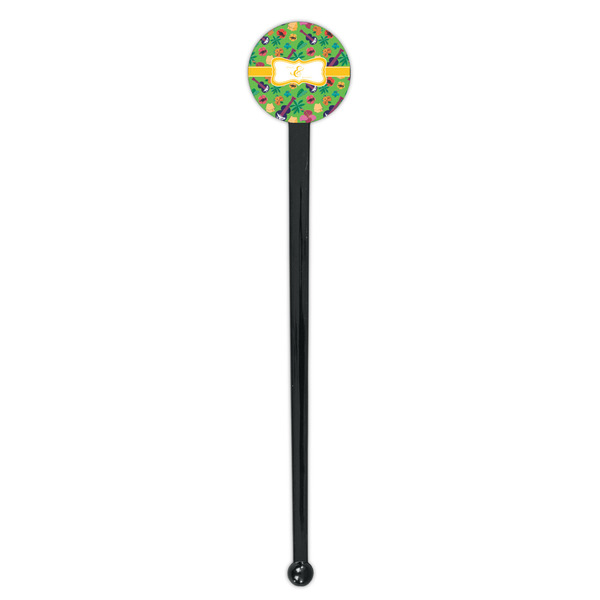 Luau Party Black Plastic 7" Stir Stick - Round - Single Stick