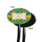 Luau Party Black Plastic 7" Stir Stick - Single Sided - Oval - Front & Back
