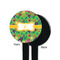Luau Party Black Plastic 7" Stir Stick - Single Sided - Round - Front & Back