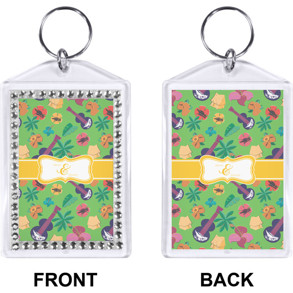 Luau Party Bling Keychain (Front + Back)