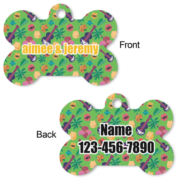Luau Party Bone Shaped Dog ID Tag - Large - Approval