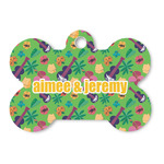 Luau Party Bone Shaped Dog ID Tag (Personalized)