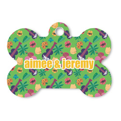 Luau Party Bone Shaped Dog ID Tag (Personalized)
