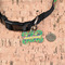 Luau Party Bone Shaped Dog ID Tag - Small - In Context