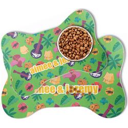 Luau Party Bone Shaped Dog Food Mat (Personalized)